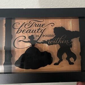 Beauty & the beast silhouette picture frame.